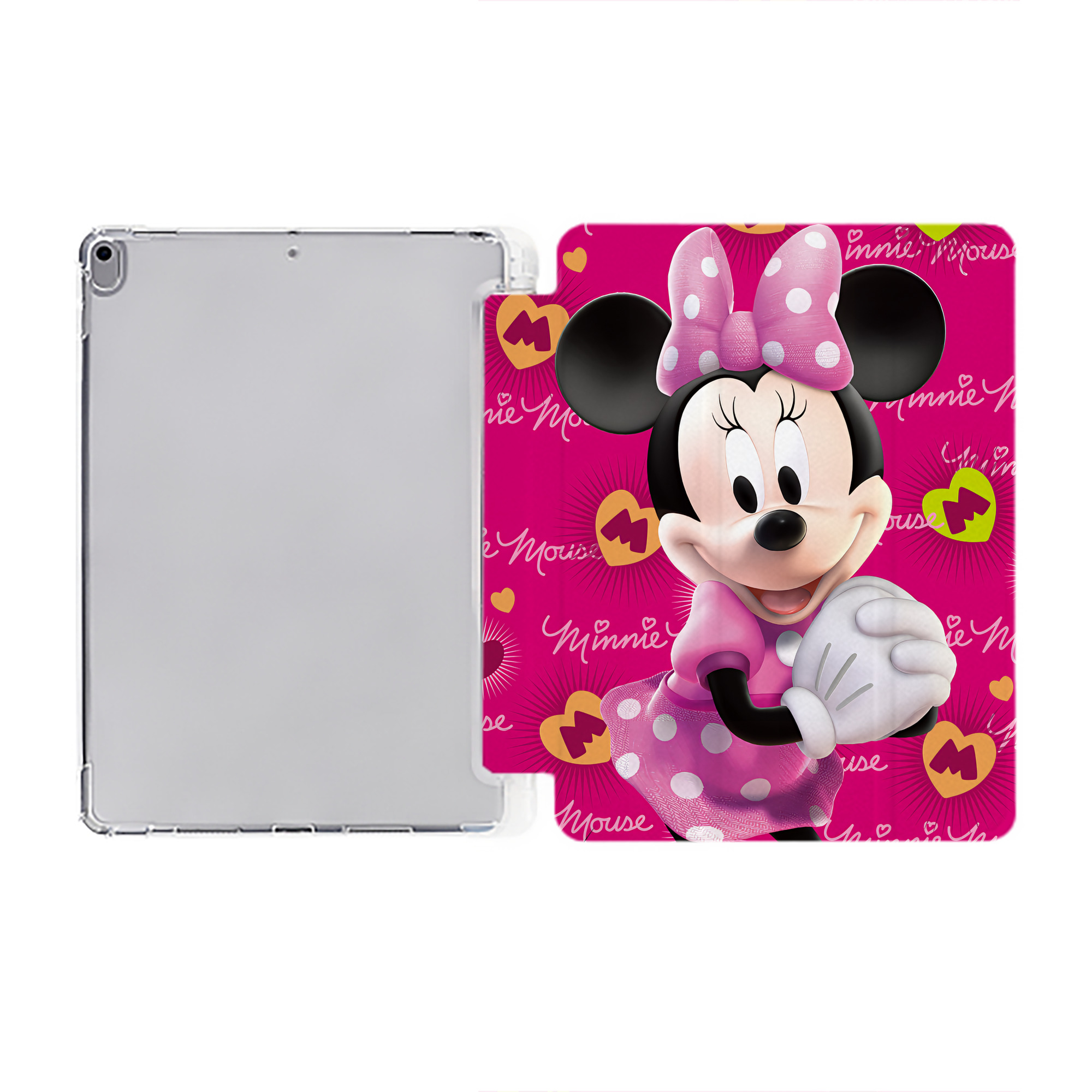 （画像用） ミッキーマウス Mickey Mouse IPad ケース ペン収納付き 三つ折りスタンド PUレザー×シリコン 対応機種9.5/10.5/10.9インチ